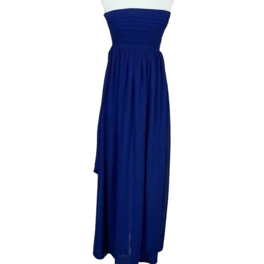 Hot and Delicious Women's Blue Hi Low Fitted Padded Maxi Dress‎ Medium